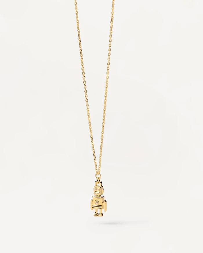 Collana Donna PDPaola Robot Zirconi Bianchi CO01-412-U