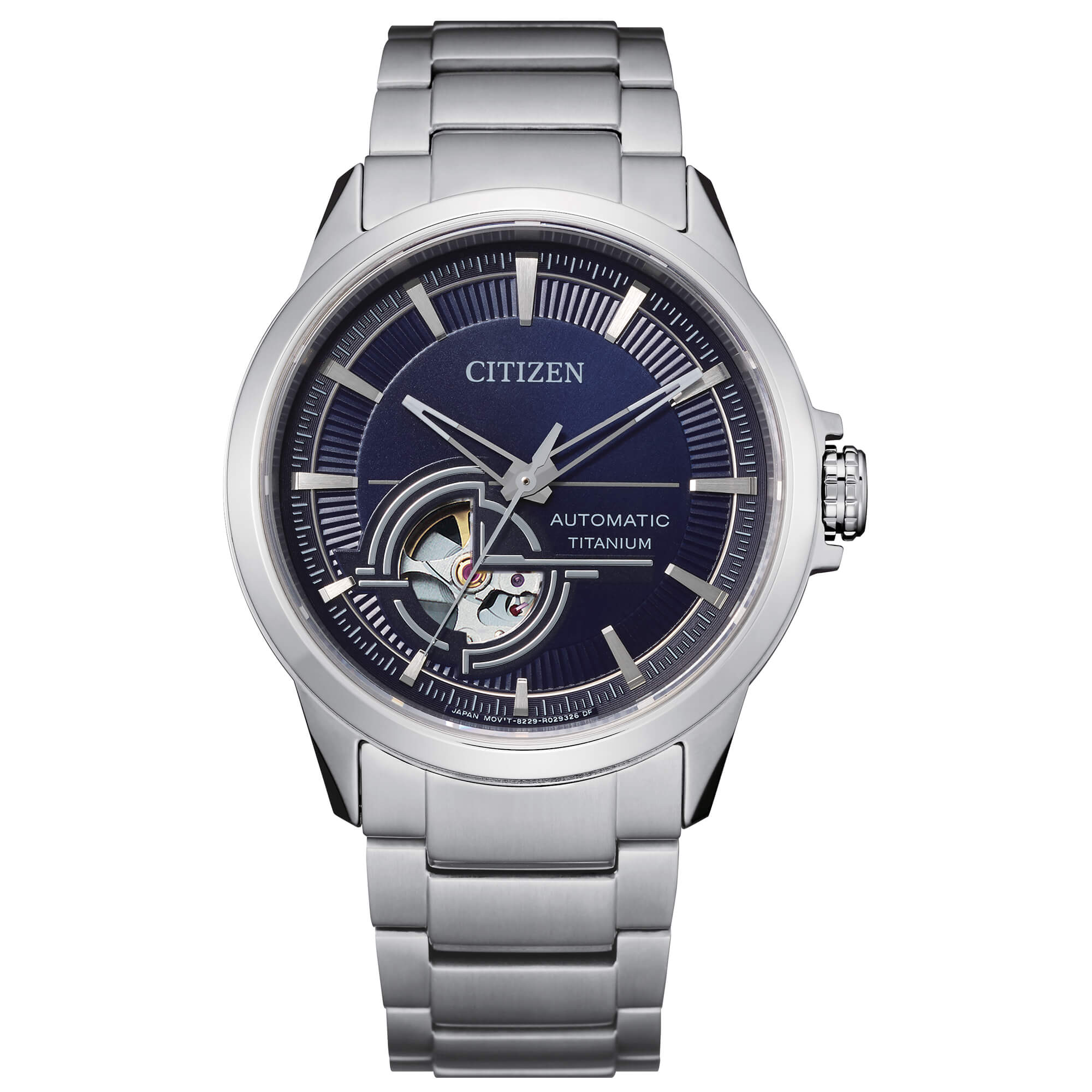 Orologio Uomo Citizen Automatico Blu Open Heart Titanio Satinato NH9120-88L