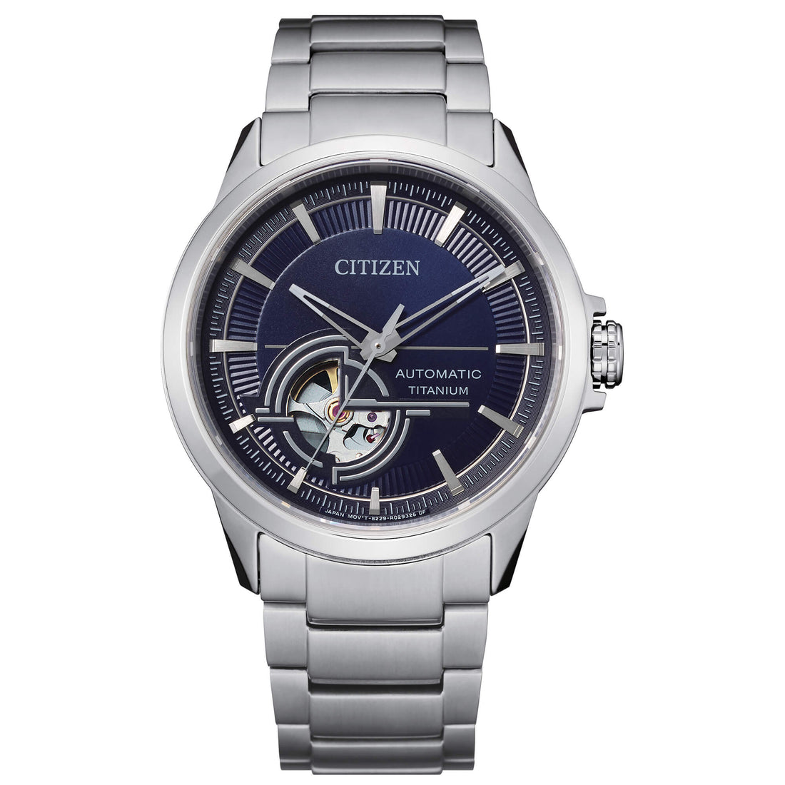 Orologio Uomo Citizen Automatico Blu Open Heart Titanio Satinato NH9120-88L