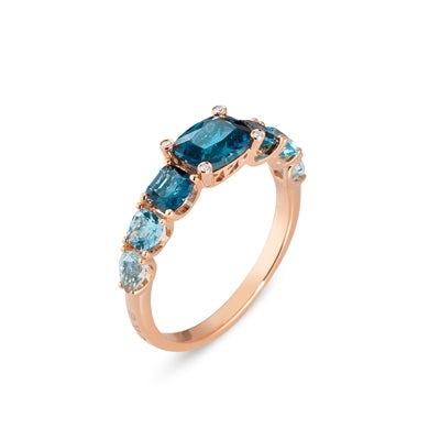 Anello Donna Ponte Vecchio Gioielli Oro 18 KT Topazio Diamante CA1760SPR