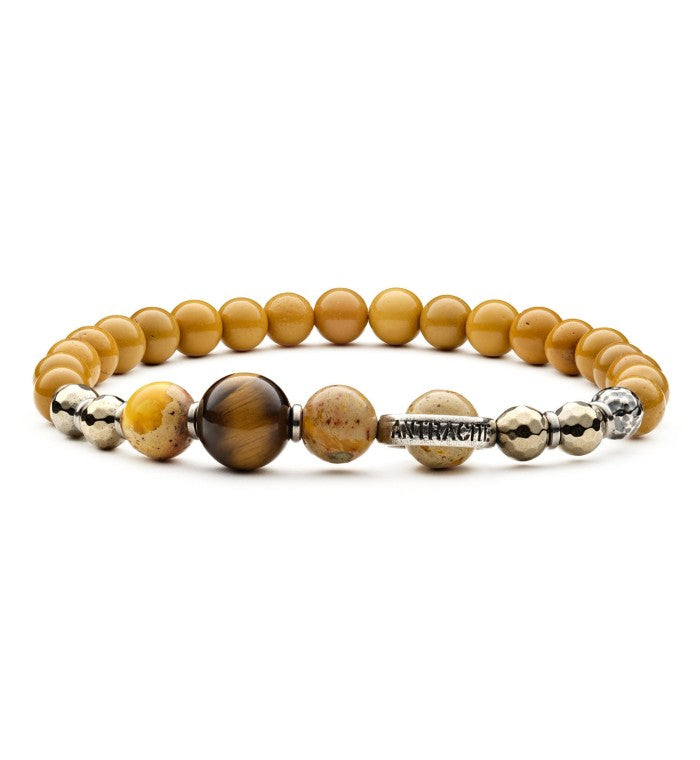 Bracciale Unisex Antracite Elastico Capricorno Saturn