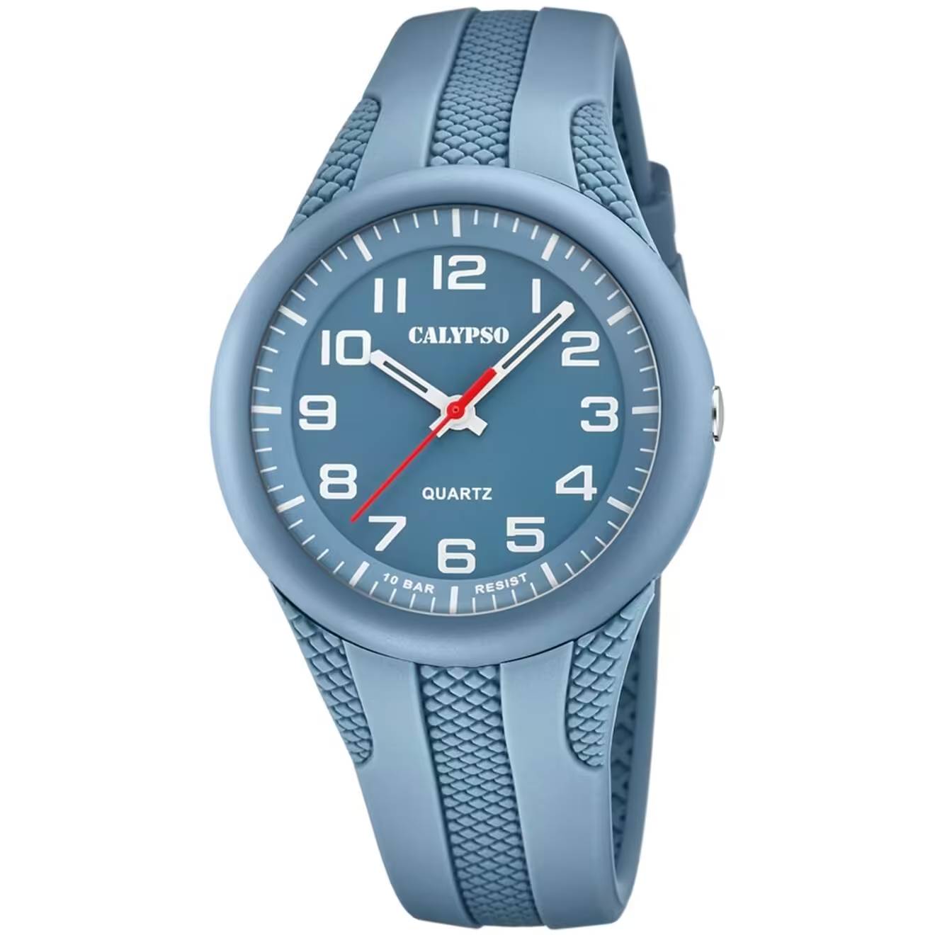 Orologio Bambino Uomo Calypso Gomma Quarzo Solo Tempo Numeri Blu K5835/1