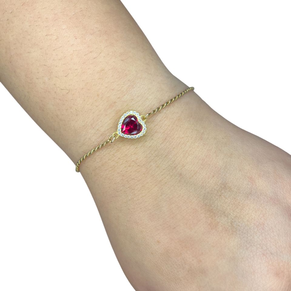 Bracciale Donna Re Mida Argento Torchon Cuore Zirconi  BR-Djv-19