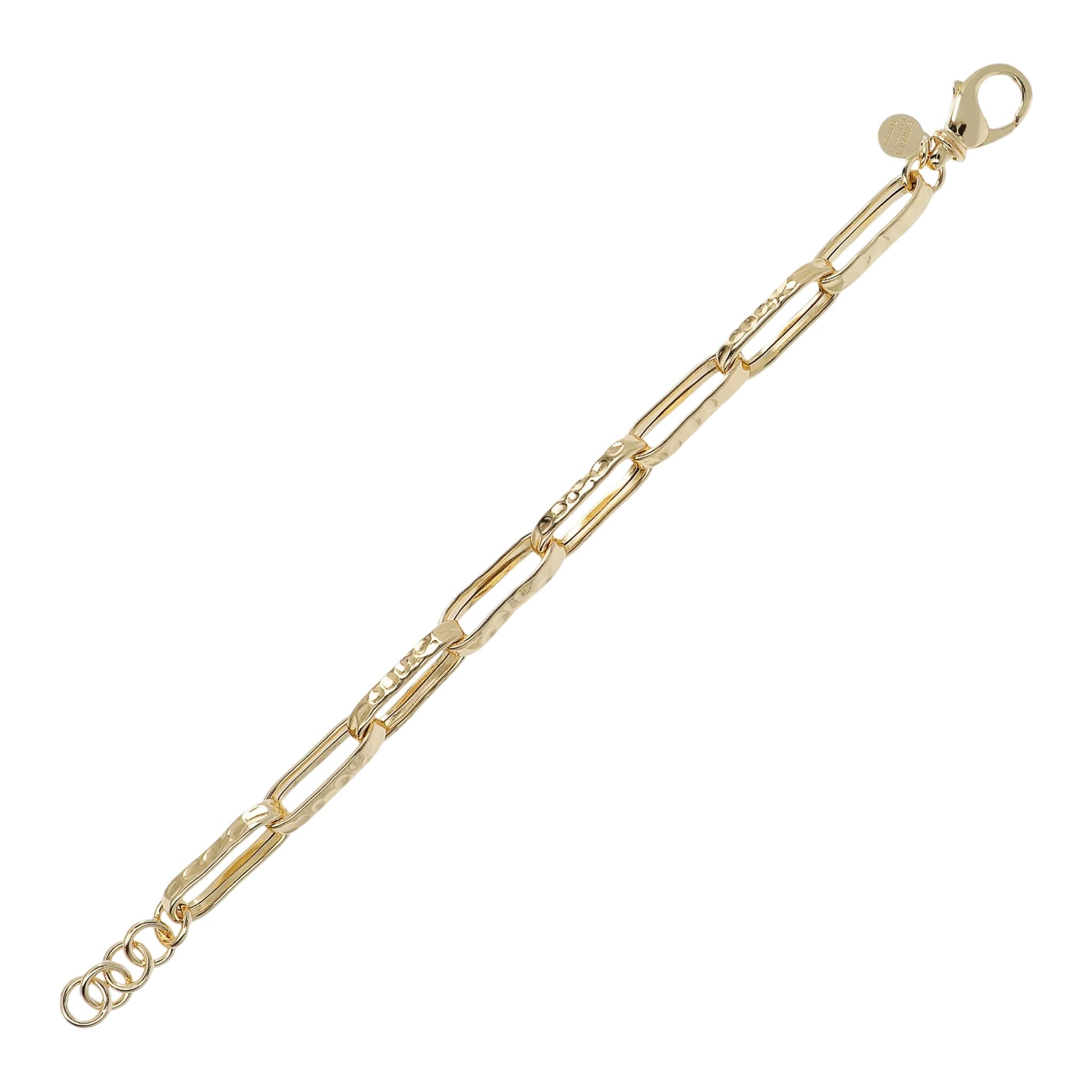 Bracciale Donna Etrusca Bronzo Dorato Maglia Forzatina Martellata WSET00681.YG