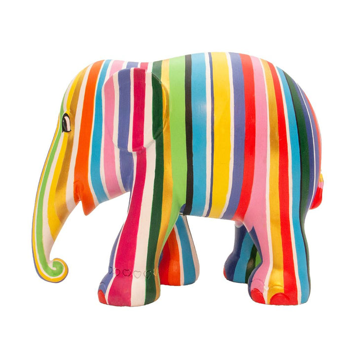 Scultura Elefante Onlylux Ms Stripey 15 cm Resina Dipinto A Mano 8858831261389