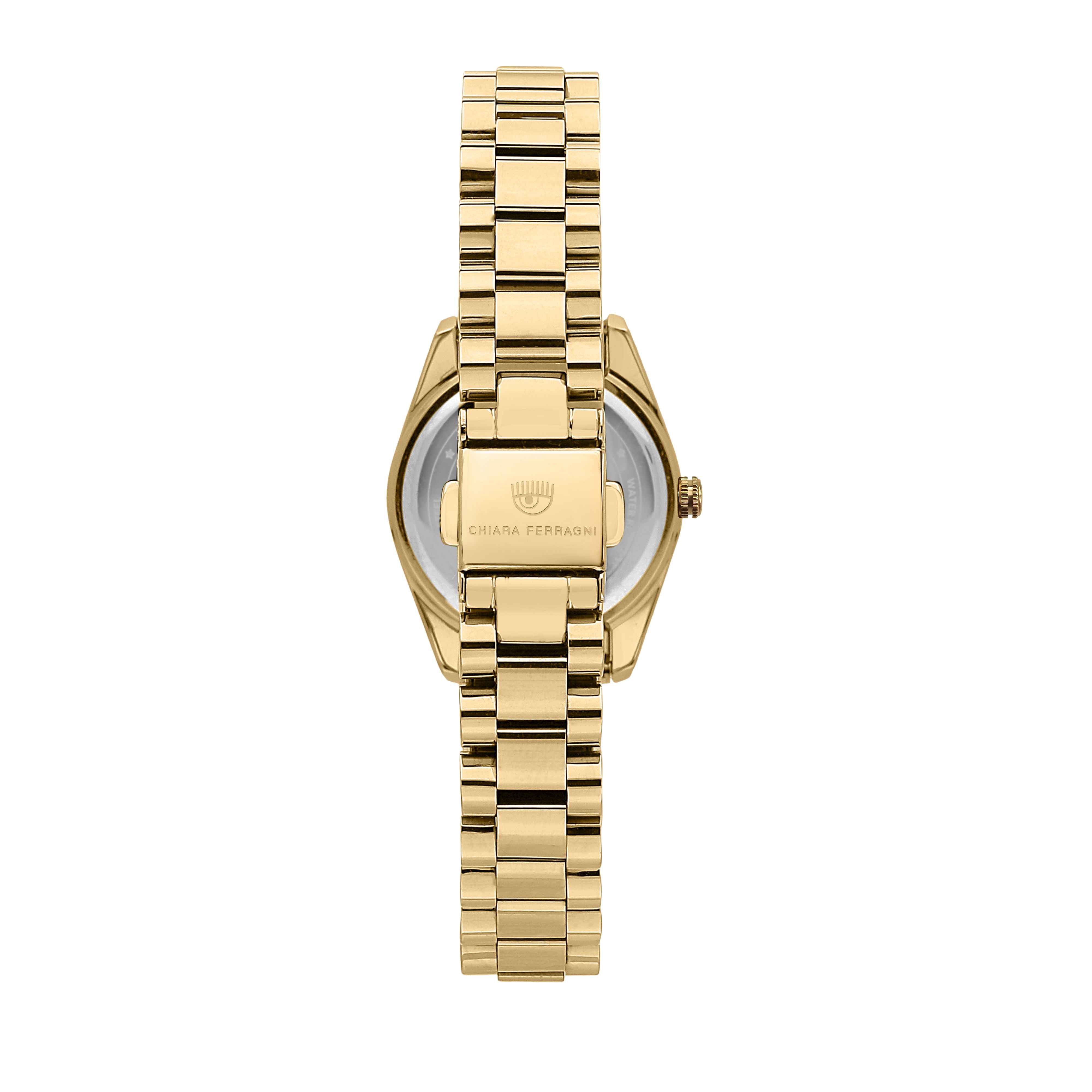 Orologio Donna Chiara Ferragni Quarzo Solo Tempo Acciaio Dorato Zirconi