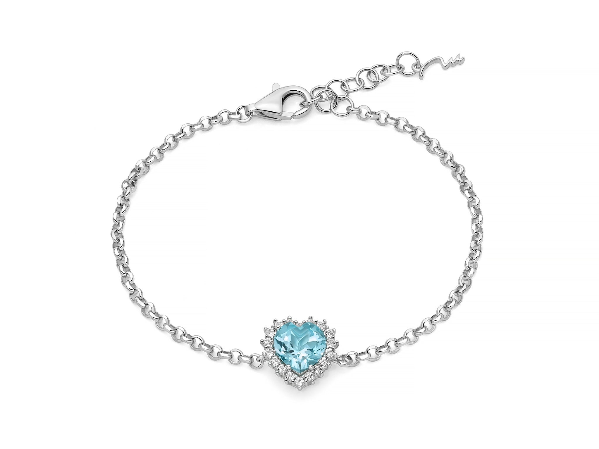 Bracciale Donna Miluna Argento 925 Topazio Azzurro cuore BRD1102