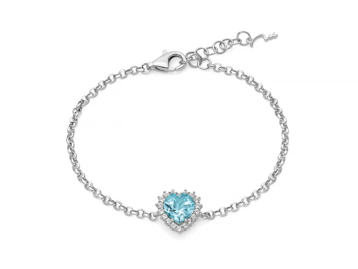 Bracciale Donna Miluna Argento 925 Topazio Azzurro cuore BRD1102