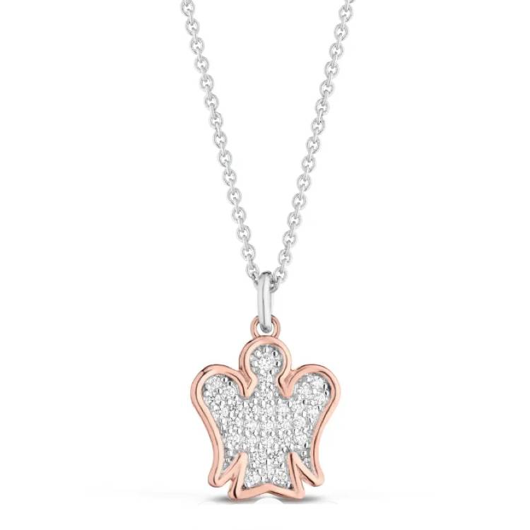 Collana Donna Roberto Giannotti Argento 925 Pendente Angelo Zirconi Bianchi GIA479