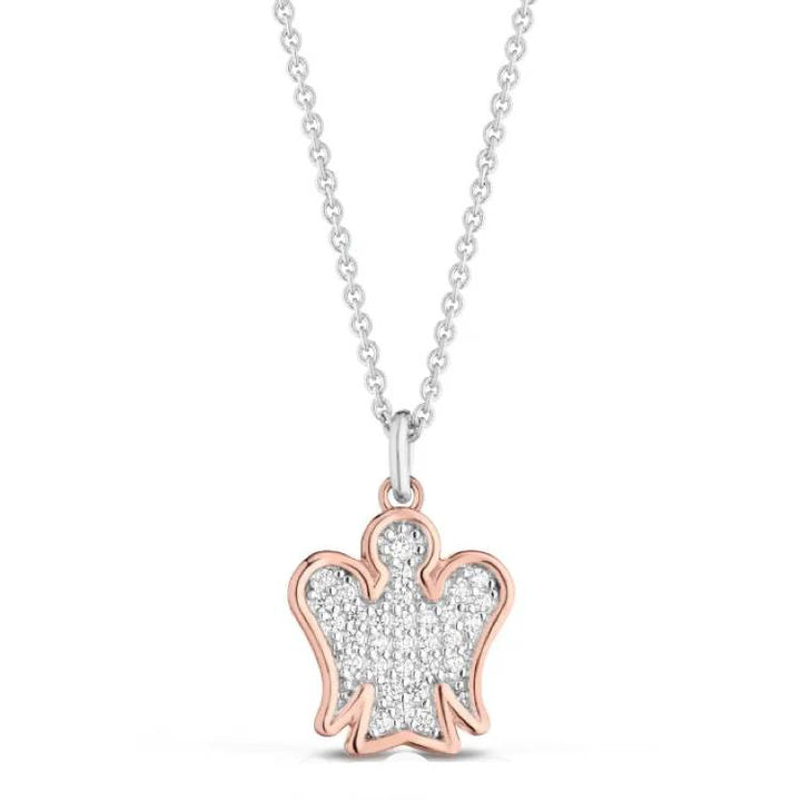 Collana Donna Roberto Giannotti Argento 925 Pendente Angelo Zirconi Bianchi GIA479