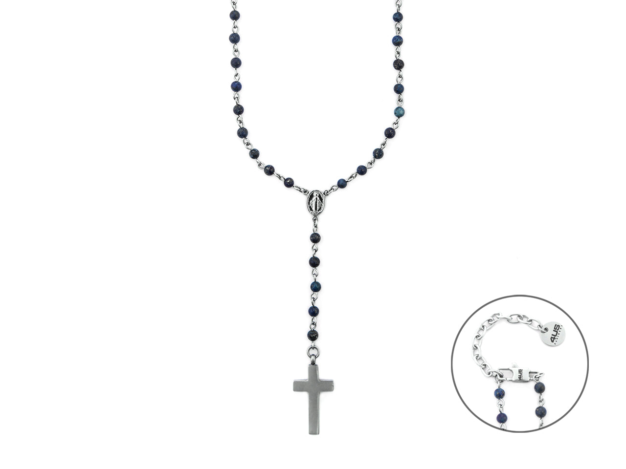 Collana Uomo 4US Cesare Paciotti Rosario Acciaio lapis 4UCL7498