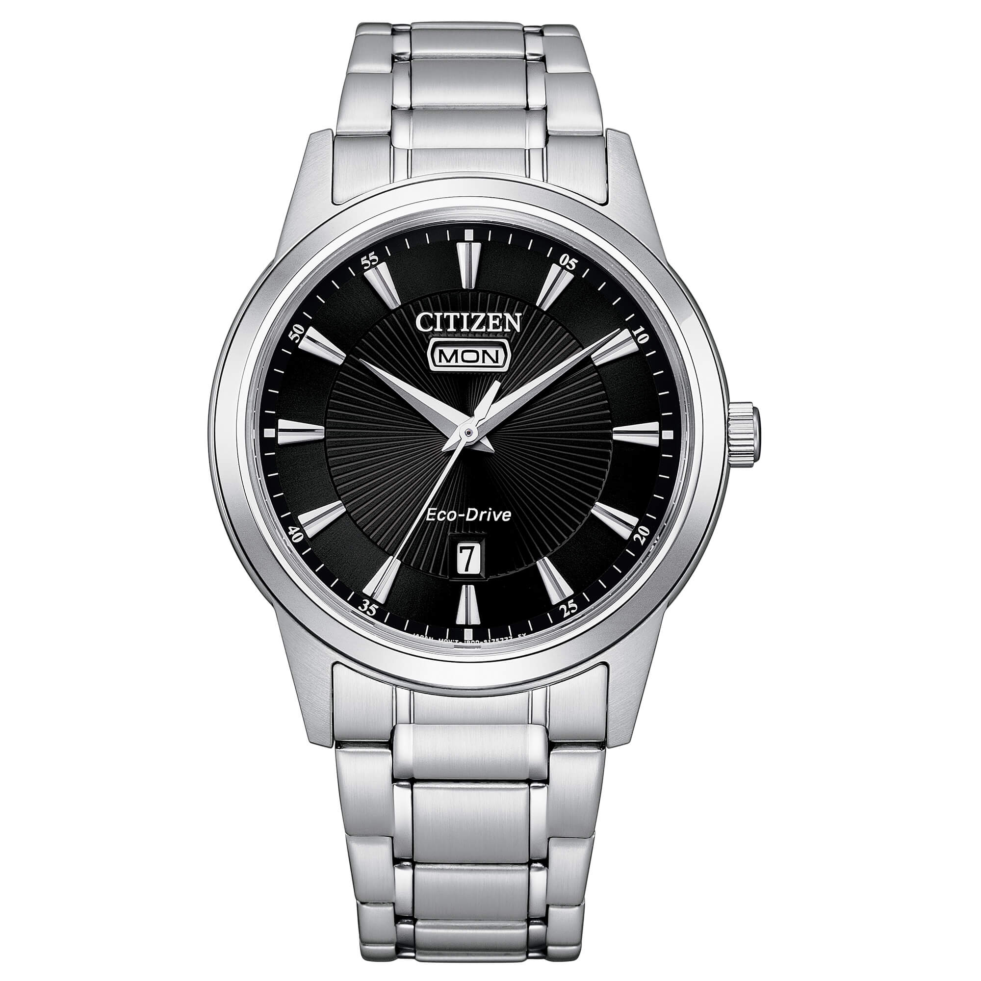 Orologio Uomo Citizen Eco-Drive Quarzo Doppia Data Nero Acciaio AW0100-86E