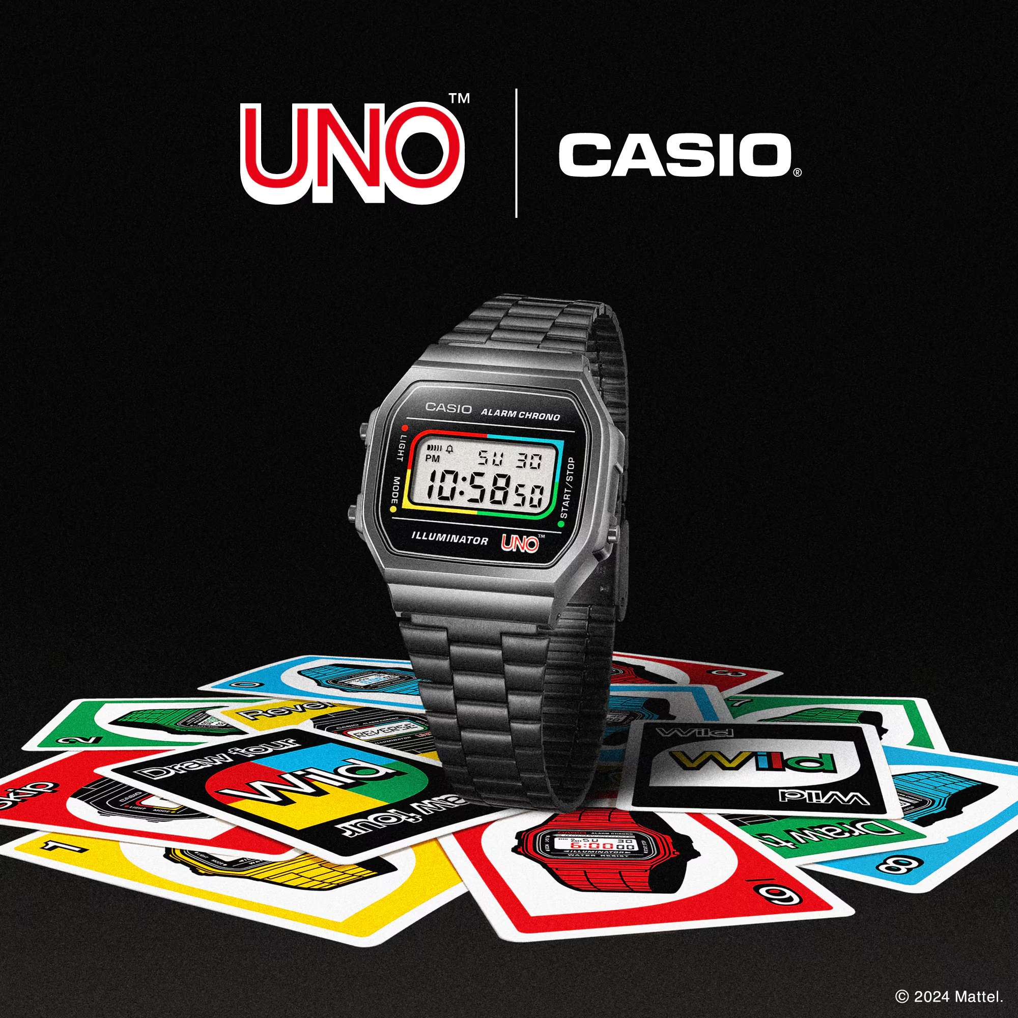 Orologio Unisex Casio X UNO Vintage Acciaio Nero Quarzo Digitale A168WEUC-1AER