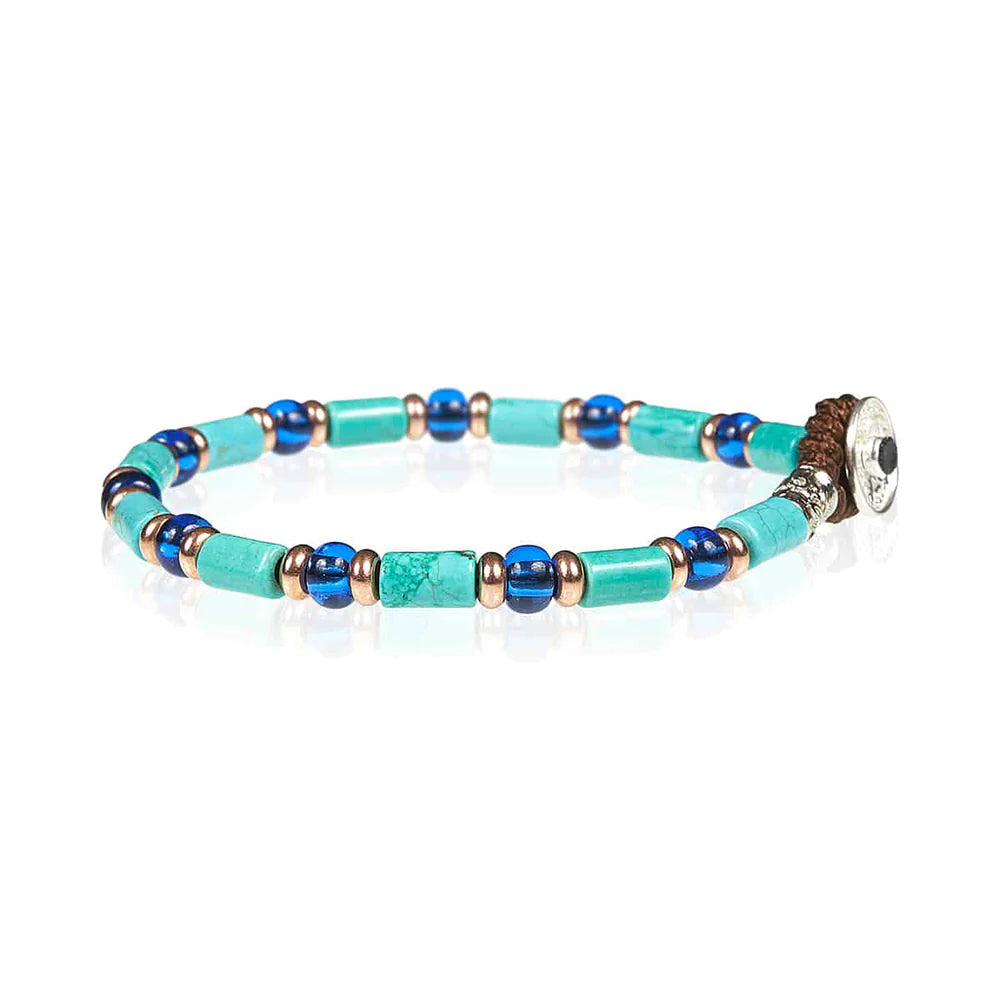 Bracciale Unisex Gerba Argento 925 Pietre Barilotti Turchesi Murrina Blu TURCHÈ 02