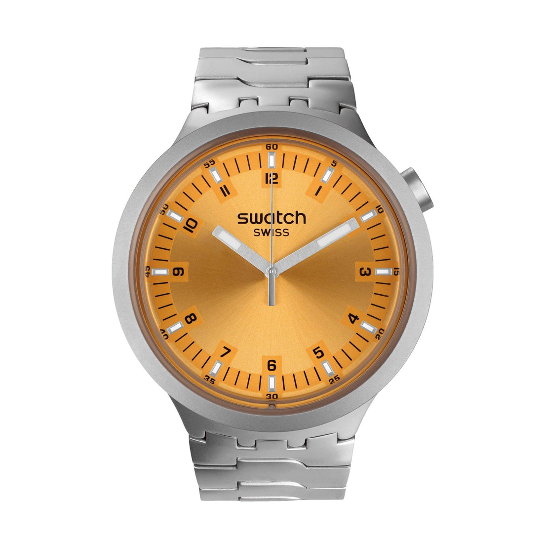 Orologio Unisex Swatch Acciaio Big Bold Amber Sheen Giallo Lucido SB07S103G