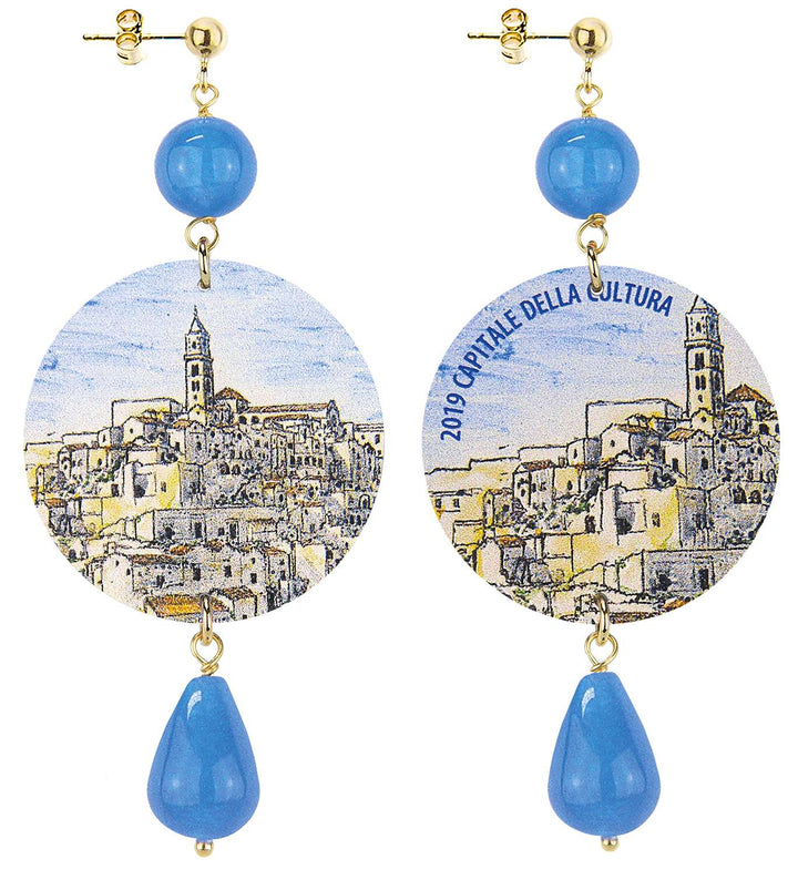 Orecchini Donna Lebole In Ottone Con Pietre Naturali Matera The Circle Collection OR.196