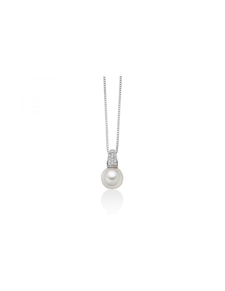 Collana Donna Miluna Girocollo ORO 750 Perle con  diamanti PCL6257