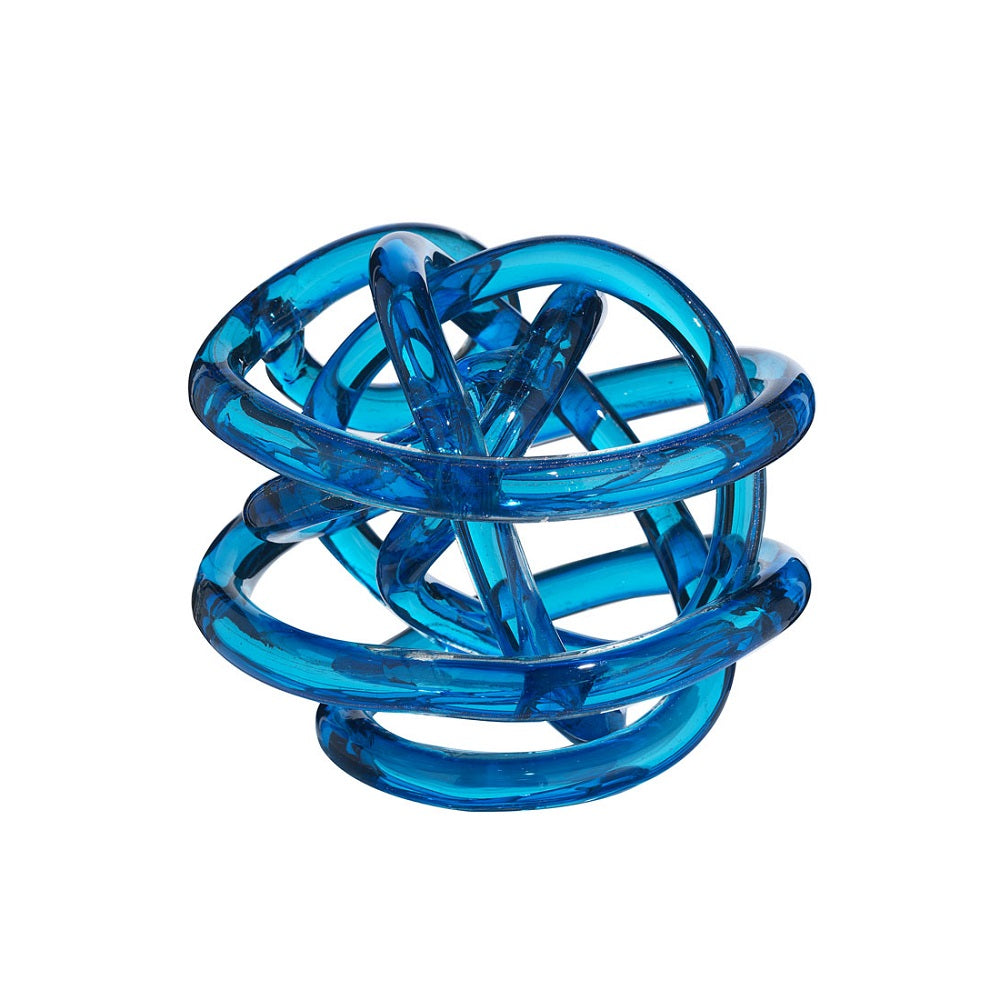 Scultura Cristallo Onlylux Nodo Dell'Amore Light Blu Altezza 18 cm OL03127