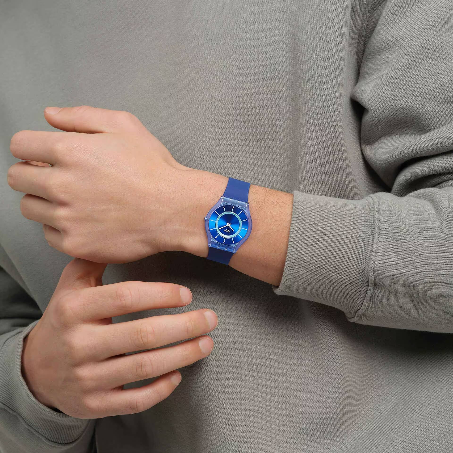 Orologio Unisex Swatch JAMMY GRAPE DREAM Skin Blu Turchese SS08I100