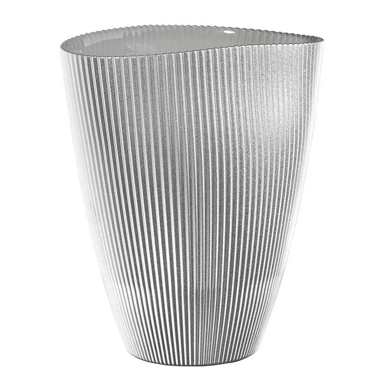 Vaso cristallo Onlylux Burano MIlle righe ovale  Grigio perla 24 cm OL02114
