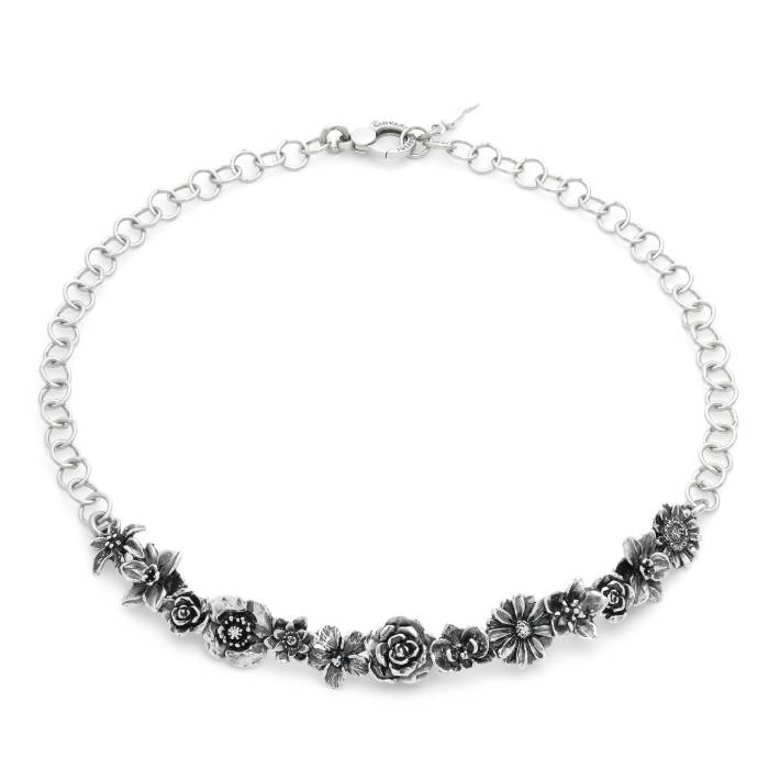 Collana Donna Giovanni Raspini Argento 925 Pendente Drops Margherite Perla Naturale 11107