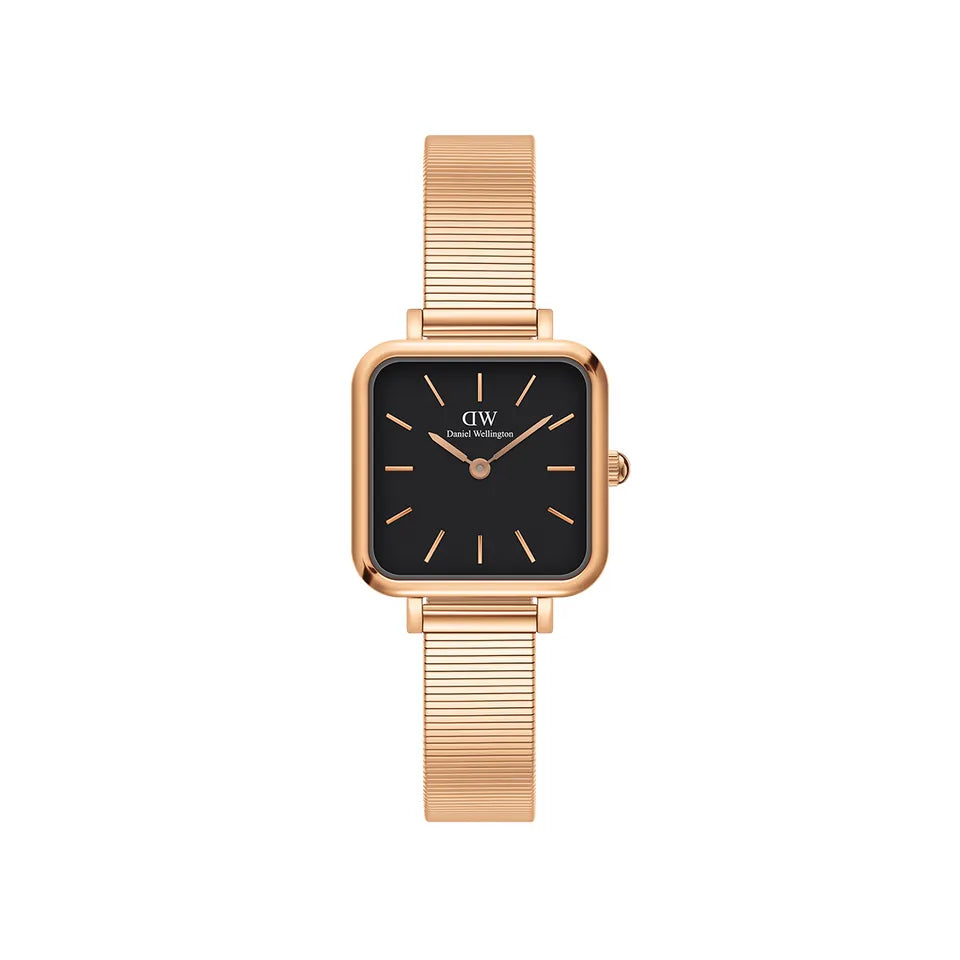 Orologio Donna Daniel Wellington Quadro Acciaio Rosè 22 x 22 mm Nero DW00100518