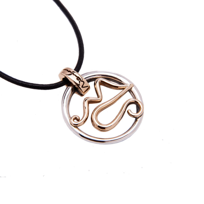 Collana Donna Nemoris Argento 925 Bronzo Rosè Vesuvio Golfo Laccio Cuoio GCG01