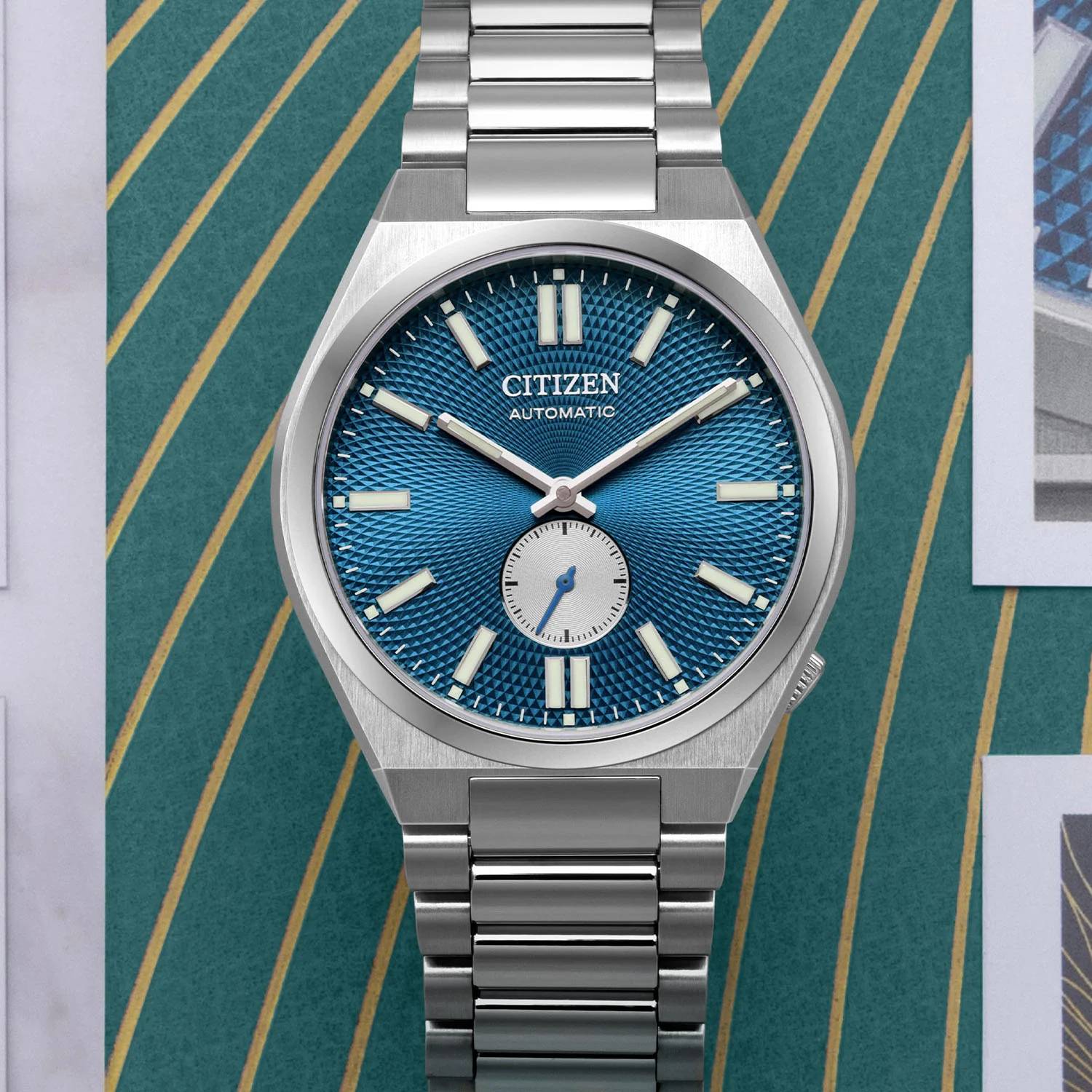 Orologio Uomo Citizen Tsuyosa Piccola Secondi Blu Cielo Guillochè NK5010-51L