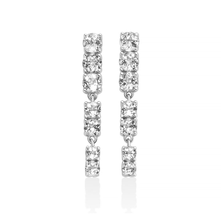 Orecchini Donna Miluna Argento 925 Pendenti Topazi Bianchi ERD3477