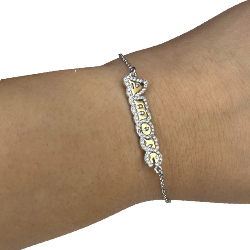 Bracciale Donna Re Mida Argento Amore Zirconi BR-Djv-2