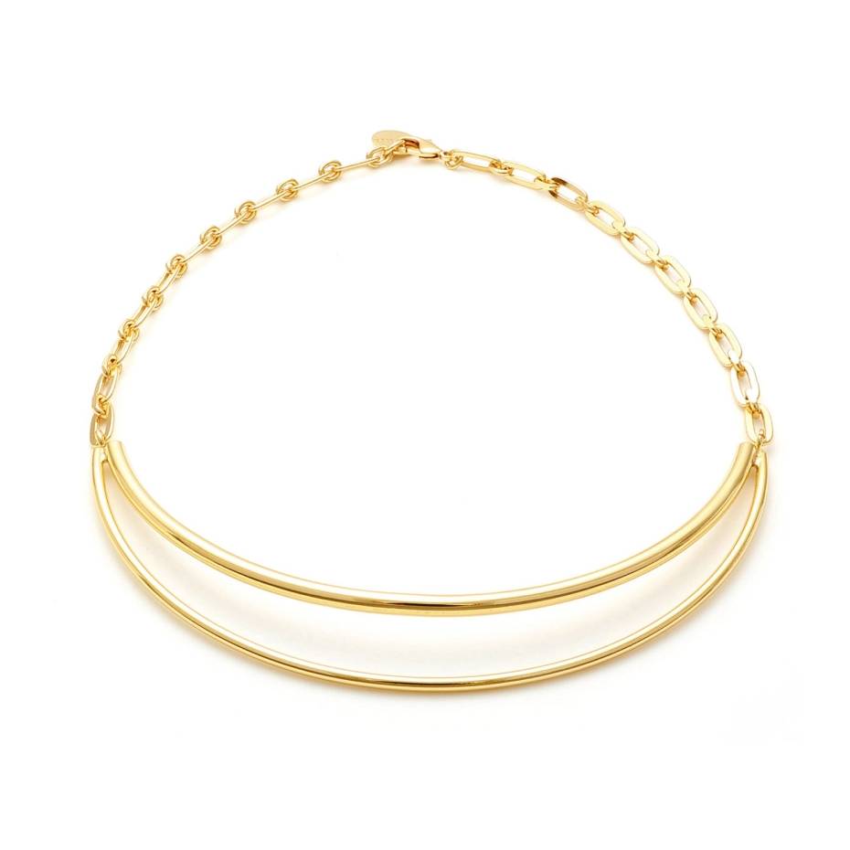 Collana Donna Unoaerre Semirigida Bronzo Dorato Catena 566175