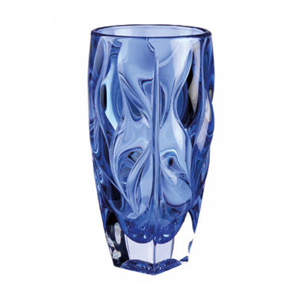 Vaso Cristallo Di Corte Onlylux Blu Onde Altezza 30 cm CDC01263