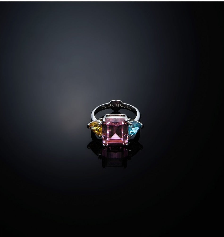 Anello Donna Chiara Ferragni Acciaio Zircone Rosa , Giallo e Acquamarina J19AVS06014