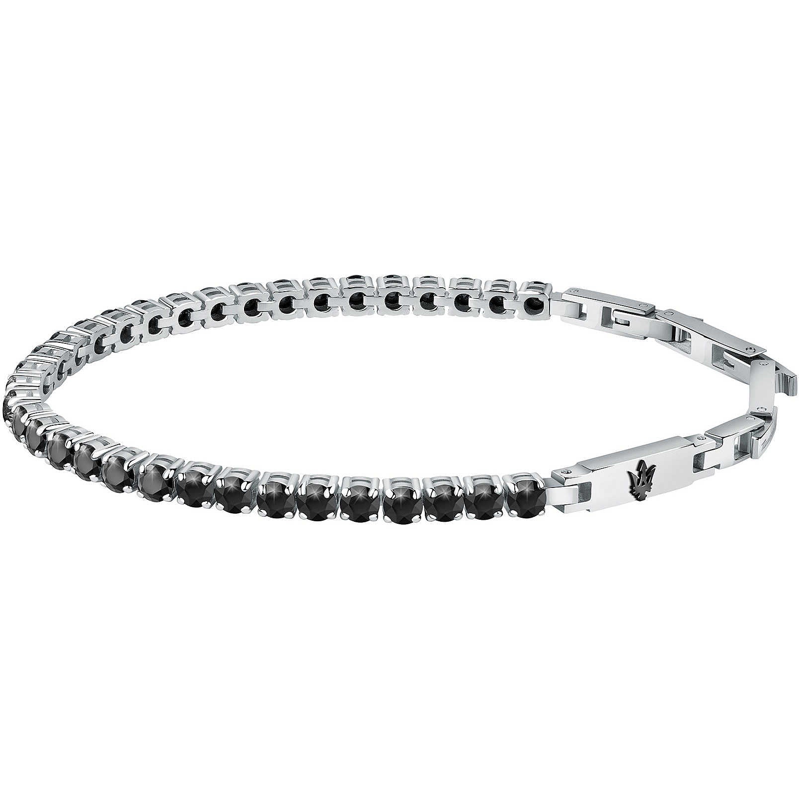 Bracciale Uomo Maserati Acciaio Zirconi Neri Tennis JM222AVC04