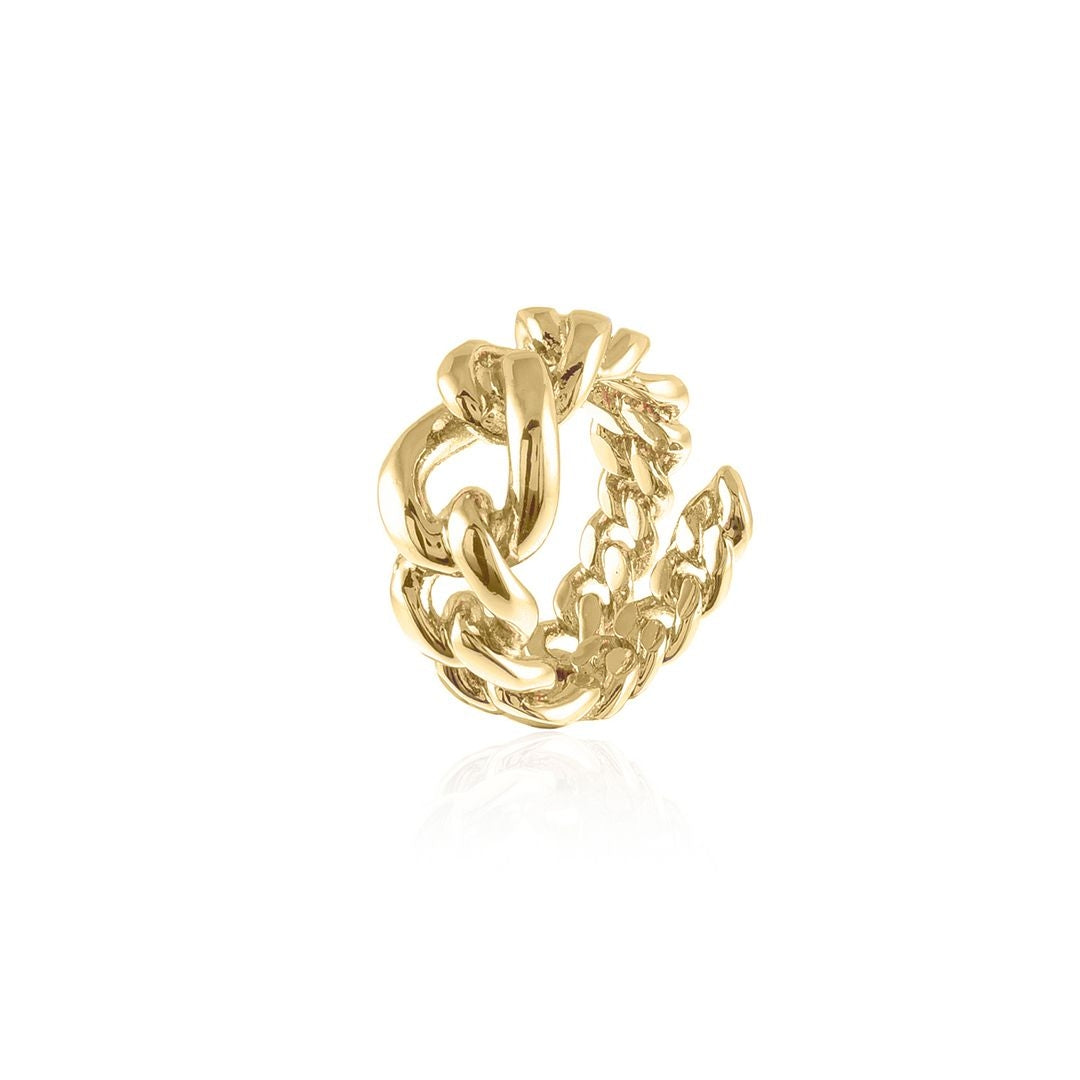 Anello Donna Unoaerre Regolabile Groumette Bronzo Lucido Fascia Dorata 401545