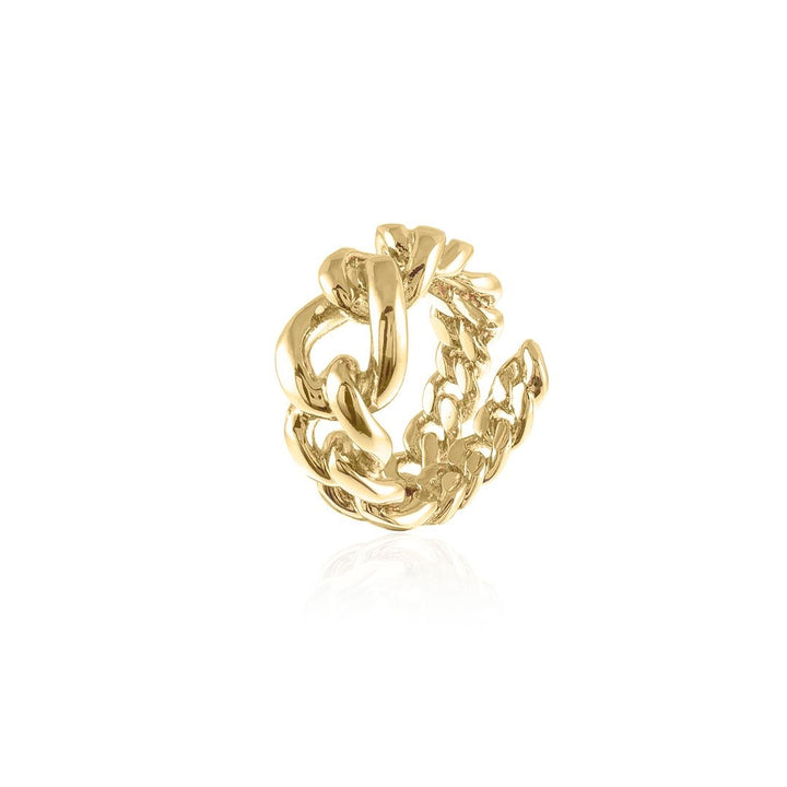 Anello Donna Unoaerre Regolabile Groumette Bronzo Lucido Fascia Dorata 401545