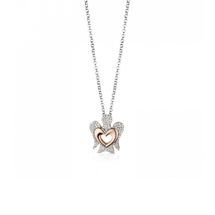 Collana Donna Argento 925 Roberto Giannotti Angelo Cuore Zirconi Rosè GIA319