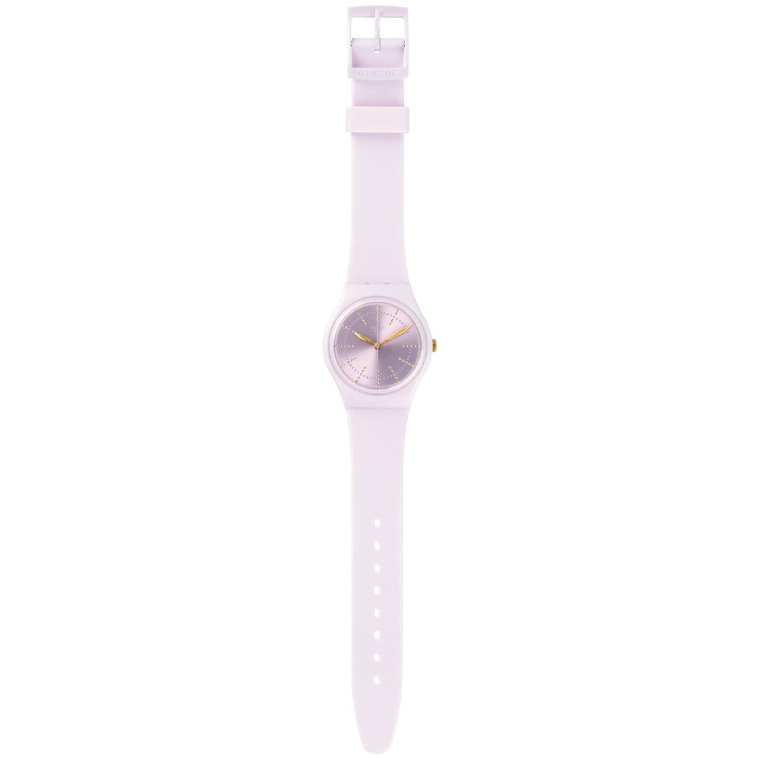 Orologio Donna Gomma Resina Swatch Quarzo Solo Tempo Rosa Guimauve Rosè GP148