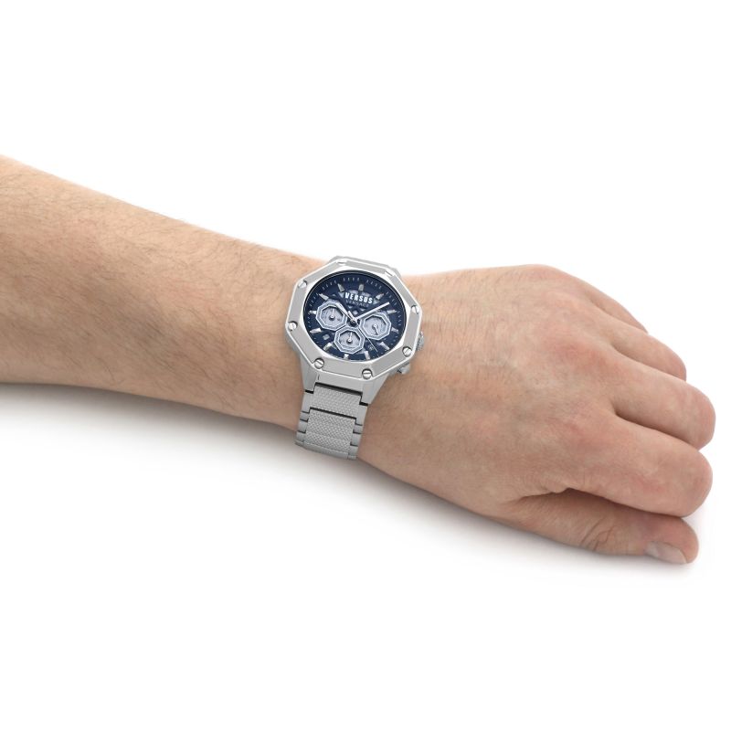 Orologio Uomo Versus By Versace Blu Quarzo Cronografo Data Acciaio VSP391420