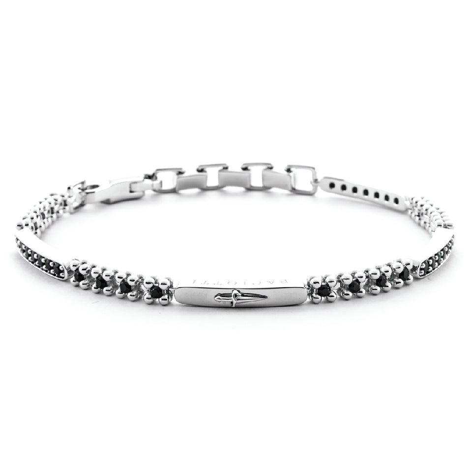 Bracciale Uomo Cesare Paciotti Argento Spinelli Neri JPBR5088B