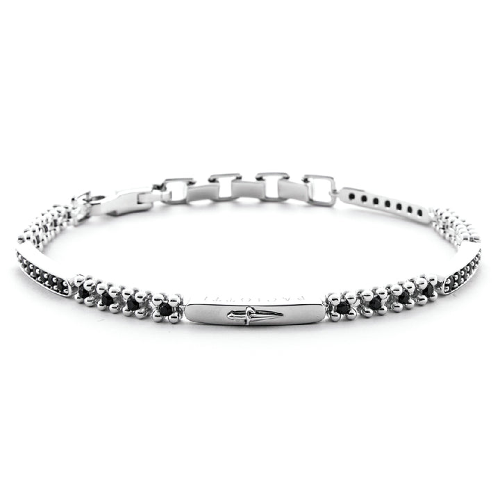 Bracciale Uomo Cesare Paciotti Argento Spinelli Neri JPBR5088B