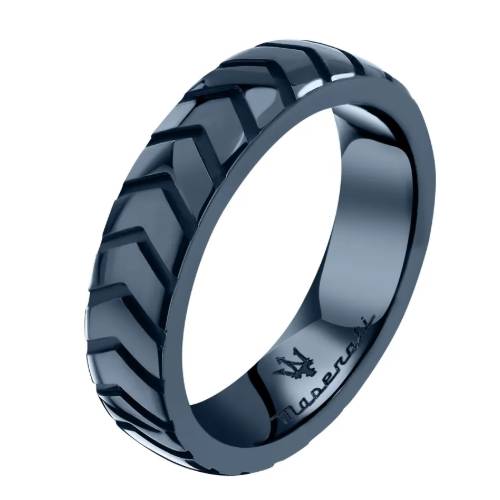 Anello Uomo Maserati Acciaio Ceramic Blu Misura 25 JM226ATZ89025
