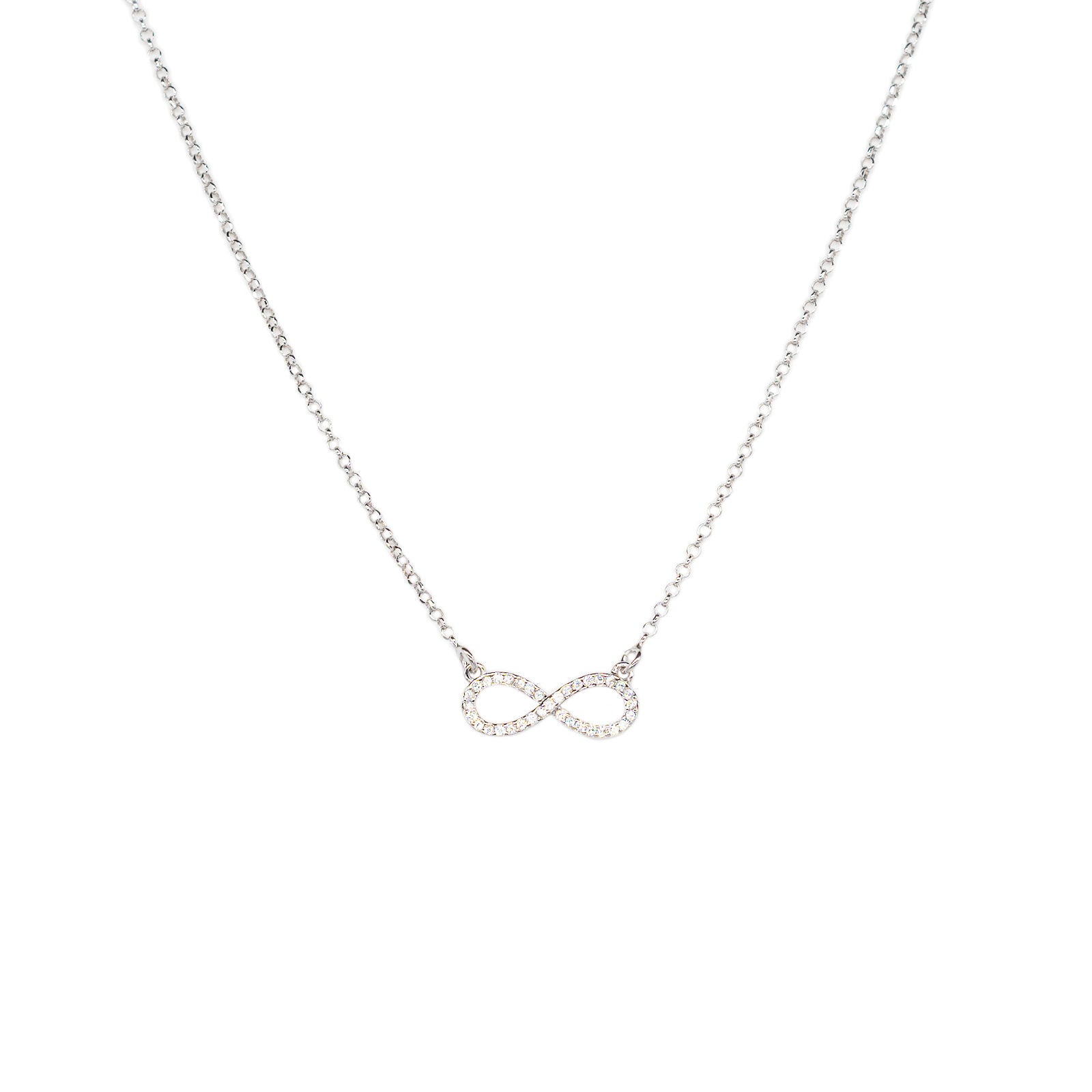 Collana Donna Re Mida Argento 925 Infinito Con Zirconi Bianchi C024
