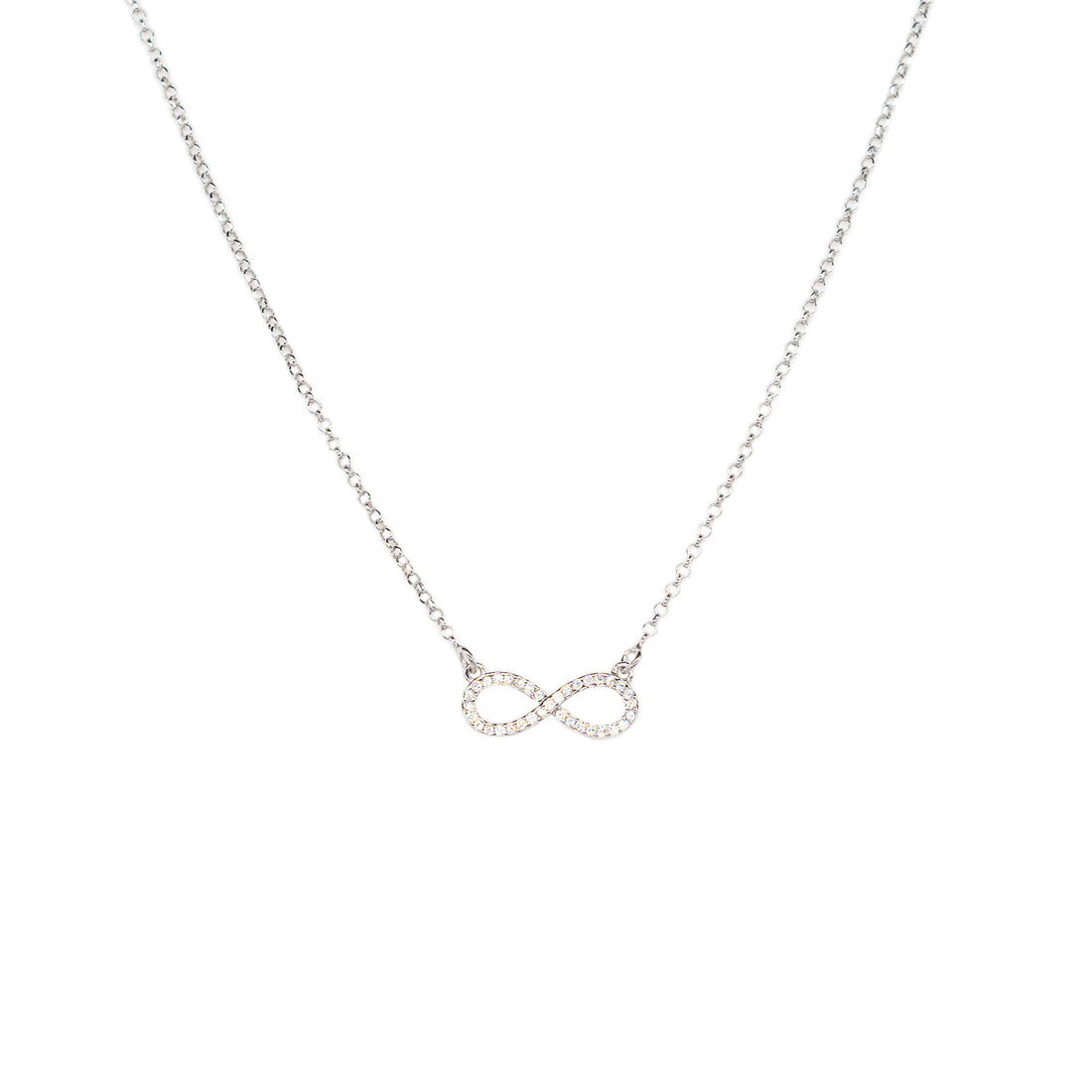 Collana Donna Re Mida Argento 925 Infinito Con Zirconi Bianchi C024
