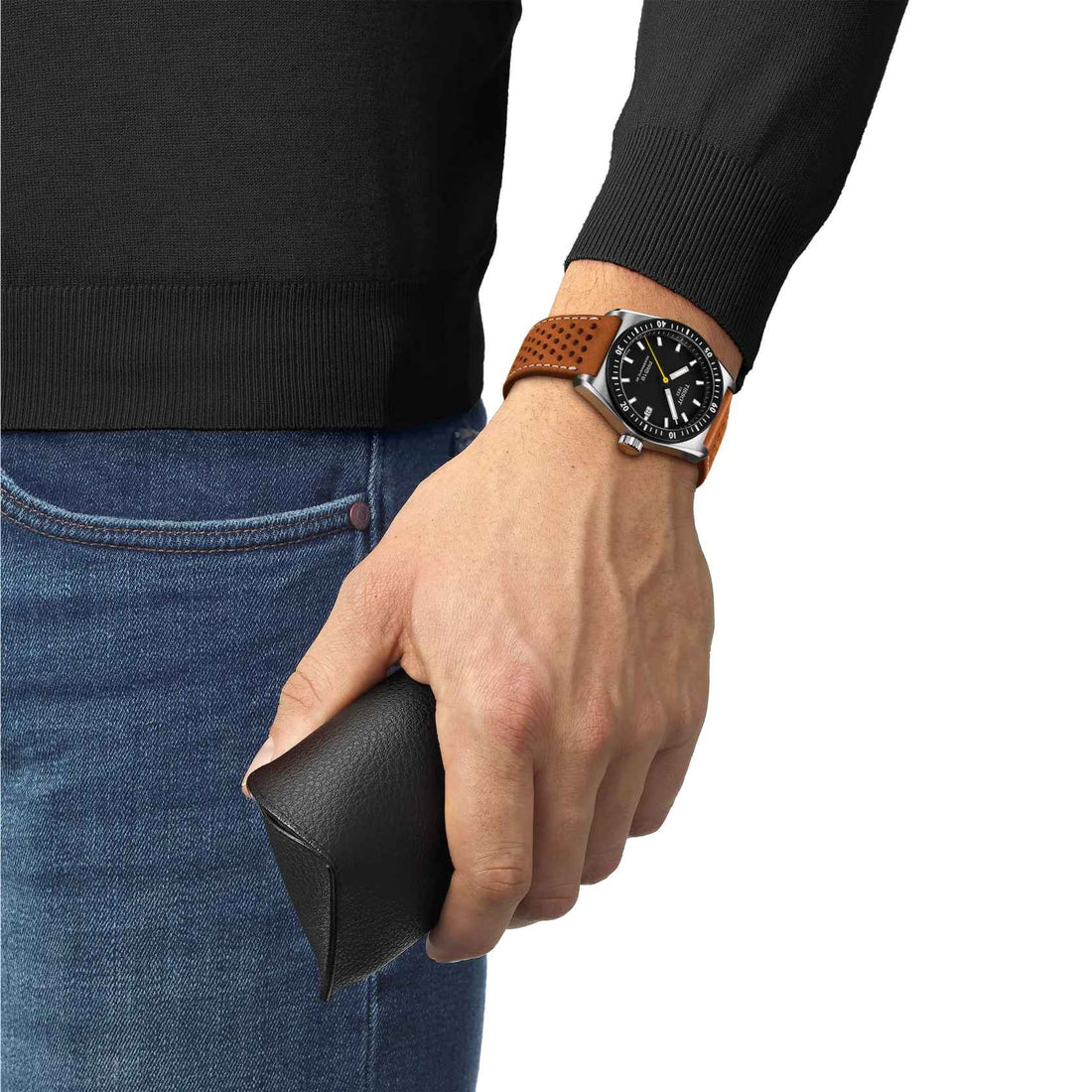 Orologio Uomo Tissot PR516 Nero Powermatic 80 Acciaio Pelle Corsa T1494071605100