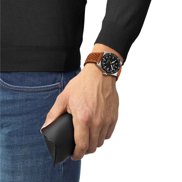 Orologio Uomo Tissot PR516 Nero Powermatic 80 Acciaio Pelle Corsa T1494071605100
