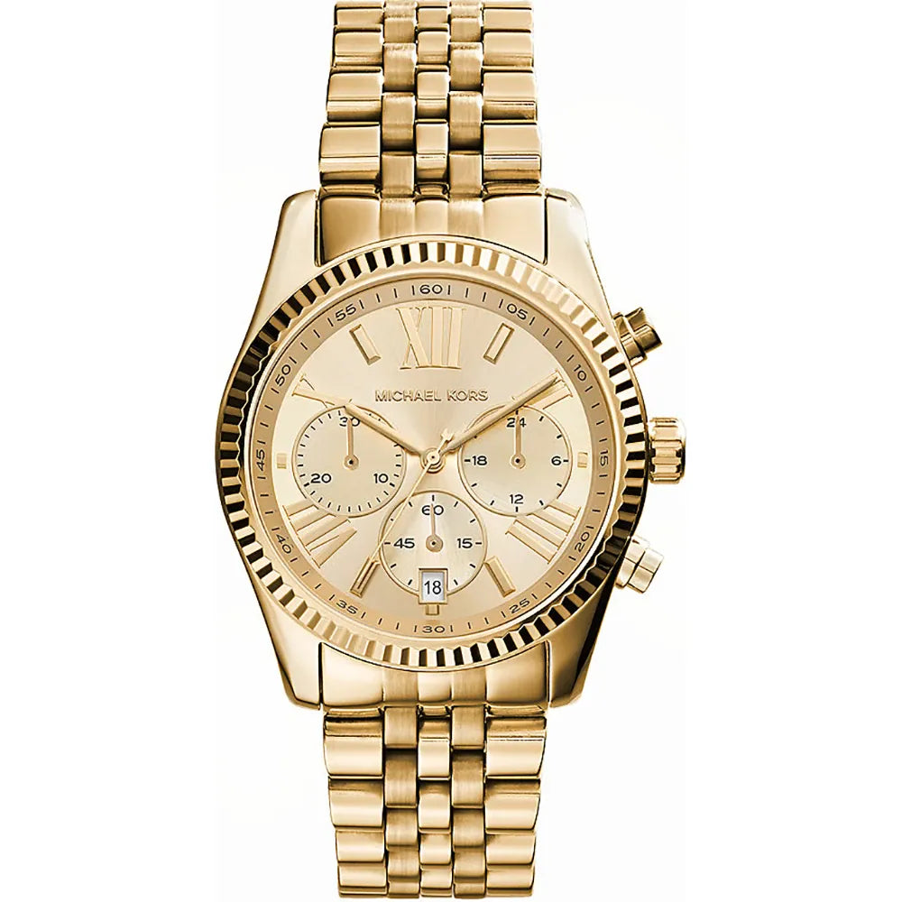 Orologio Donna Michael Kors Acciaio Dorato Quarzo Cronografo Data MK7378