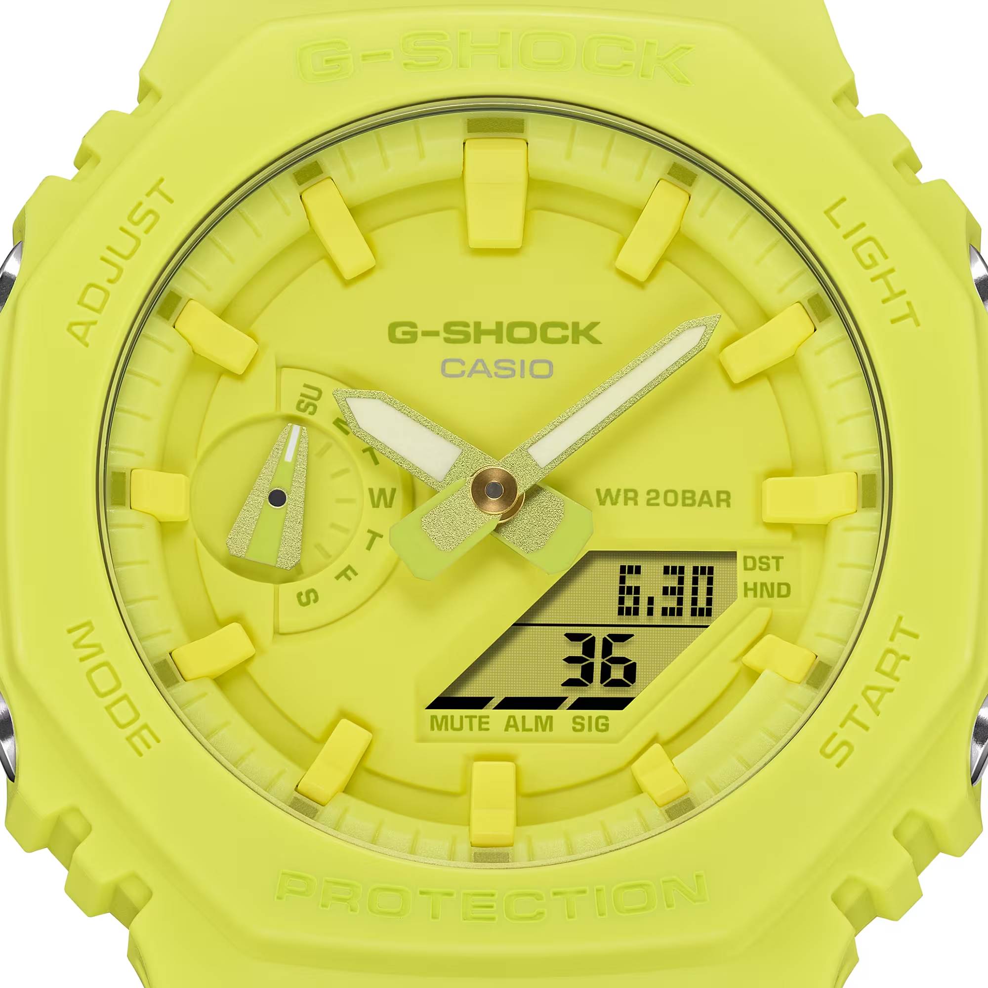 Orologio Unisex Casio G-SHOCK Quarzo Giallo Lime Pastello GA-2100-9A9ER