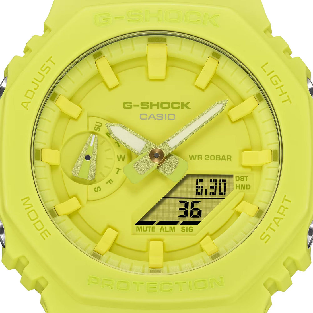 Orologio Unisex Casio G-SHOCK Quarzo Giallo Lime Pastello GA-2100-9A9ER