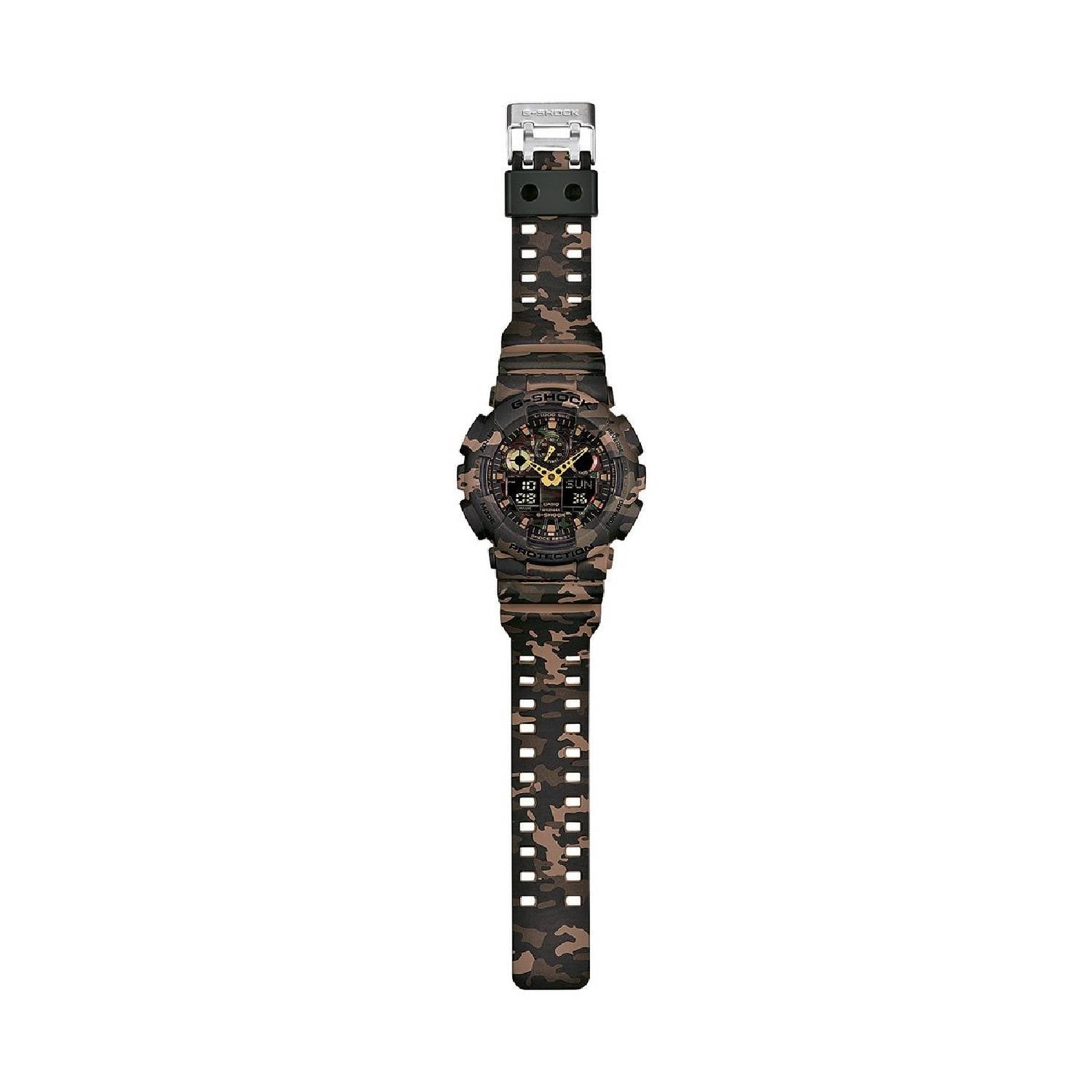 Orologio Uomo Gomma Casio Quarz GSHOCK GA-100CM-5AER Digital Analogic Camouflage
